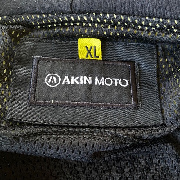 AKIN MOTO MOTORCYCLE HOODIE XL BLACK MENS KEVLAR ARMOR PROTECTIVE GEAR - Picture 3 of 8